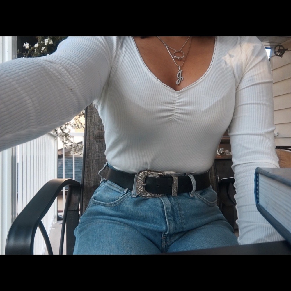 White sinch top